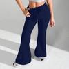 Ladies Fashion Loose Draw String Waist Solid Color Cargo Pants Leisure Flares