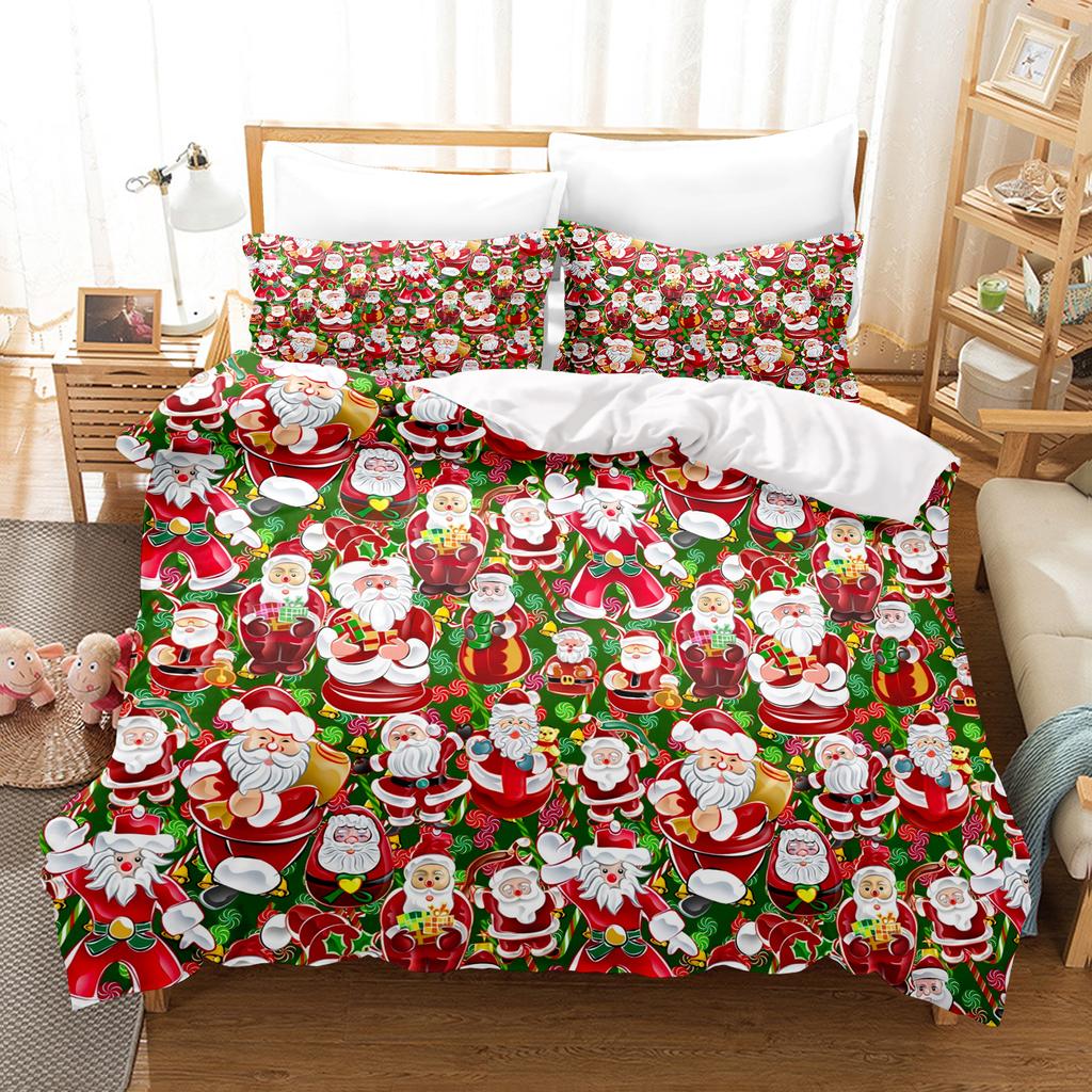 Weihnachtsgeschenke Bettbezug-Set Bettwäsche Bettdecken-Sets King Size 3D Kinderbettwäsche-Set 3-teilig Zuhause
