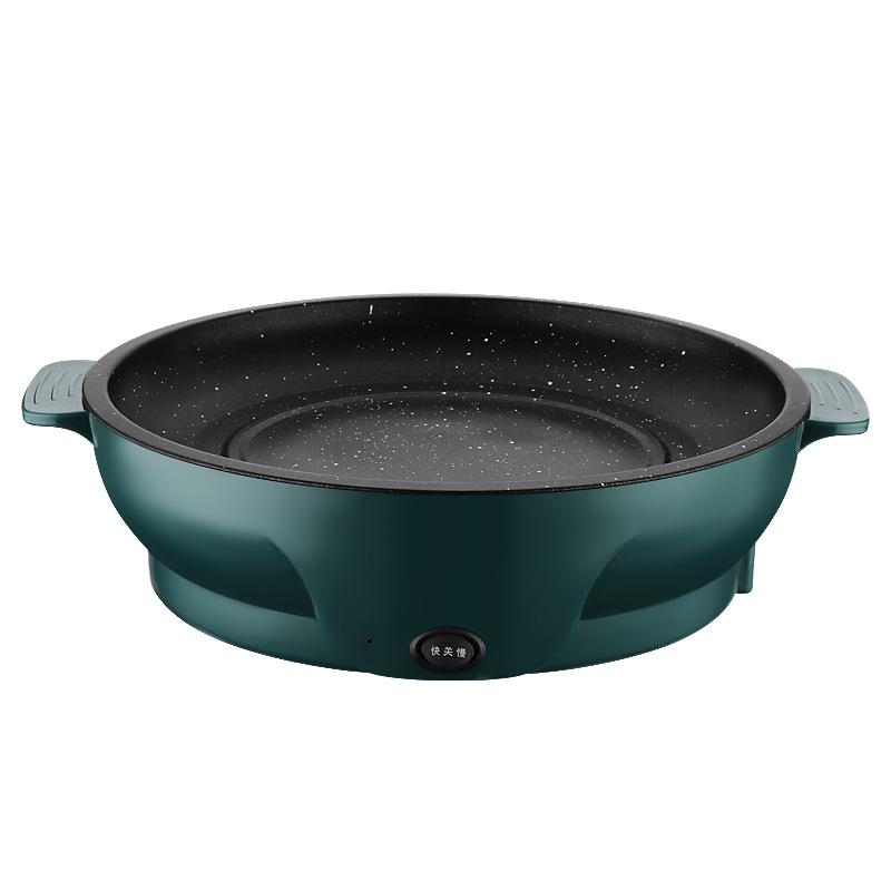 Маленькая электрическая сковорода бытовая сковорода для барбекю антипригарная многофункциональная сковорода для барбекю вечеринка корейская сковорода жареные блины гриль электрическая выпечка зелёный