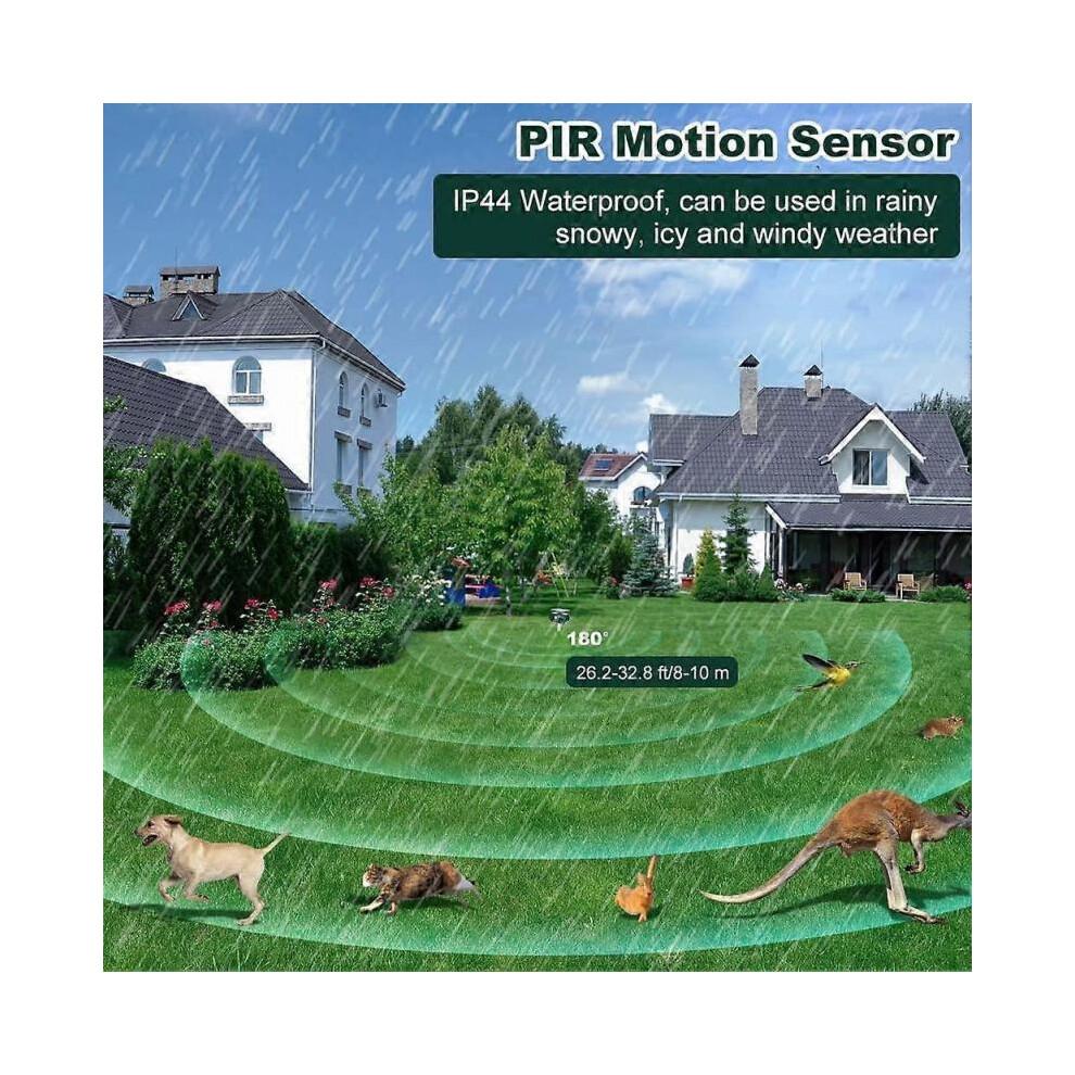 Waterproof Solar Ultrasonic Cat Repeller Outdoor Cat Repeller with Flashing LED Ultrasonic Animal Repeller for Dogs Squirrels Birds Wild Animals