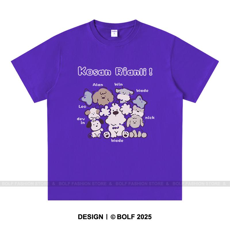 Playful Cartoon Sketch Printed Unisex Men Women T-Shirt Tees Tops 100% Cotton Loose Fit Trendy Graphic Daily Wear