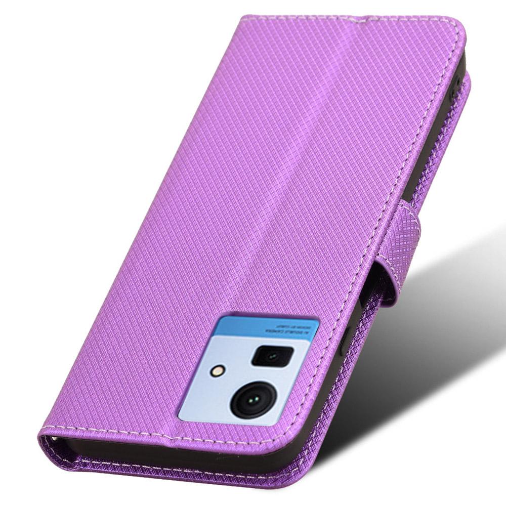 For Cubot Note 50 Phone Case PU Leather Stand Folio Cover with 3 Card Slots Diamond Texture