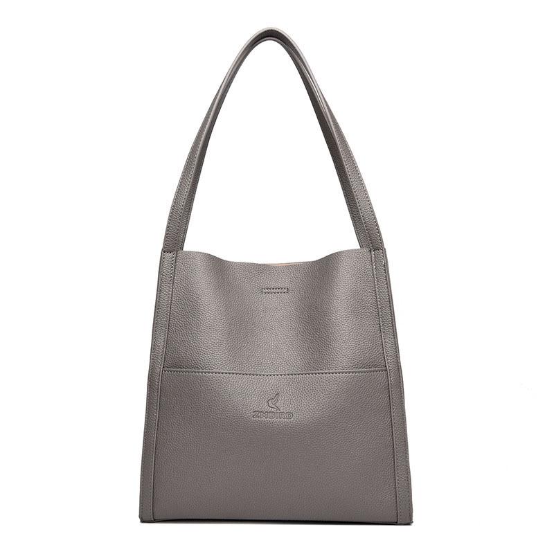 

2024 Women s High-Quality Shoulder Tote Bag - Simple Solid Color, Large-Capacity Handbag сірий колір