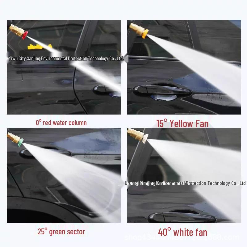 Stainless Steel Rotating Pressure Washer Nozzle, 1/4" Quick Connect, Fan-Shaped Spray for Car Wash