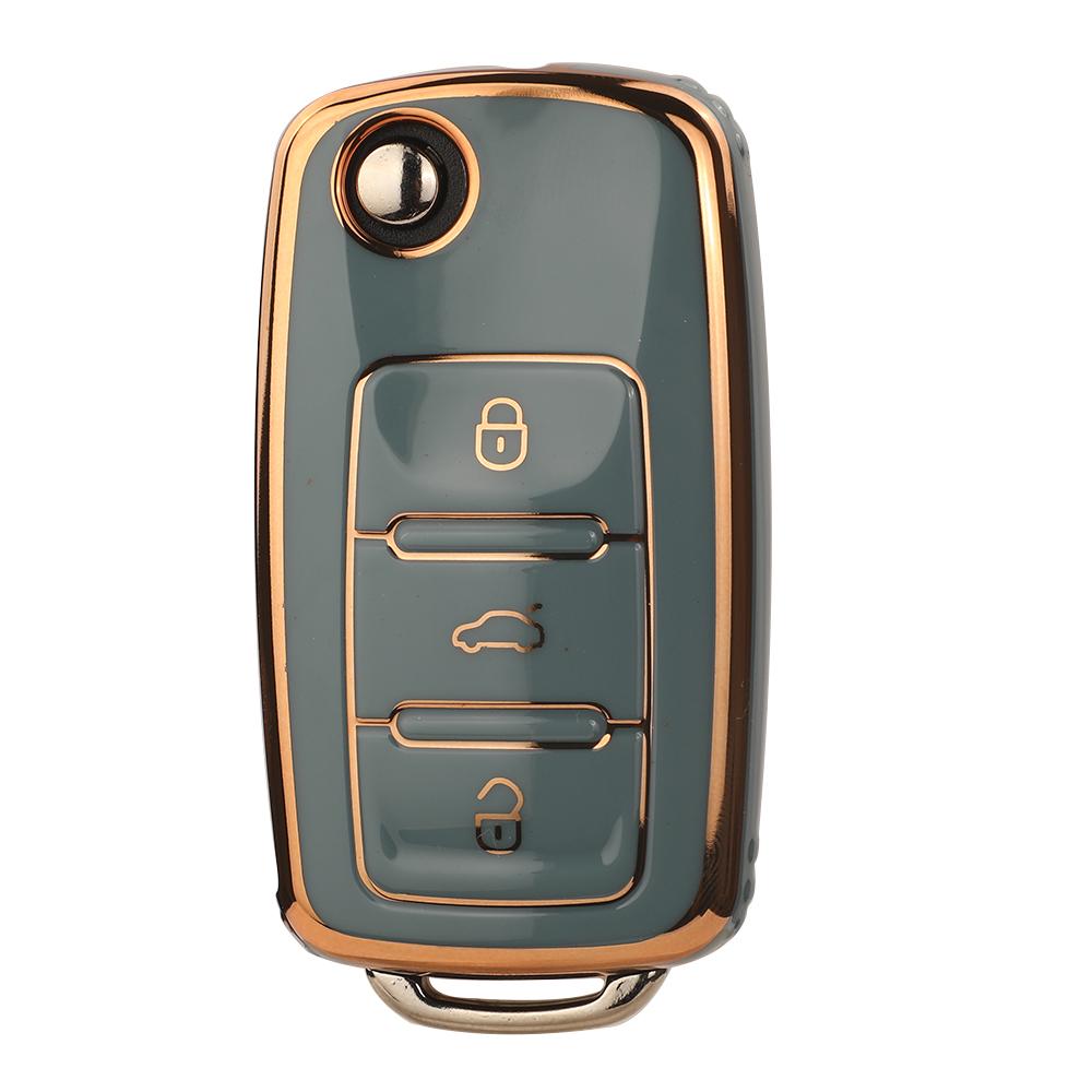 Jingyuqin New Arrival TPU Car Key Case Fob For VW Golf Bora Jetta POLO Passat Skoda Superb Octavia Fabia SEAT Ibiza Leon Procted