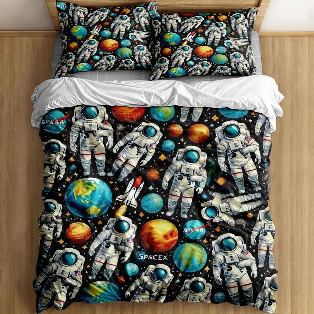 The Moon Rocket Ride Bedding Set without sheet King Queen Double Full Twin Single Size Bed Linen Set