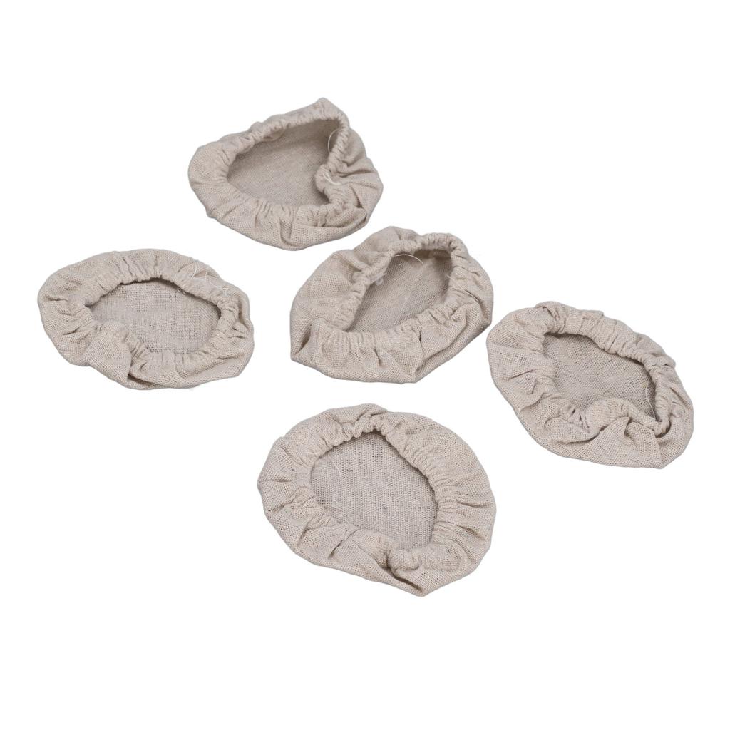 5pcs Sourdough Starter Jar Cloth Covers Reusable Elastic Band Breathable Cloth Jar Covers for 3 To 4 Inch Jar Mouth