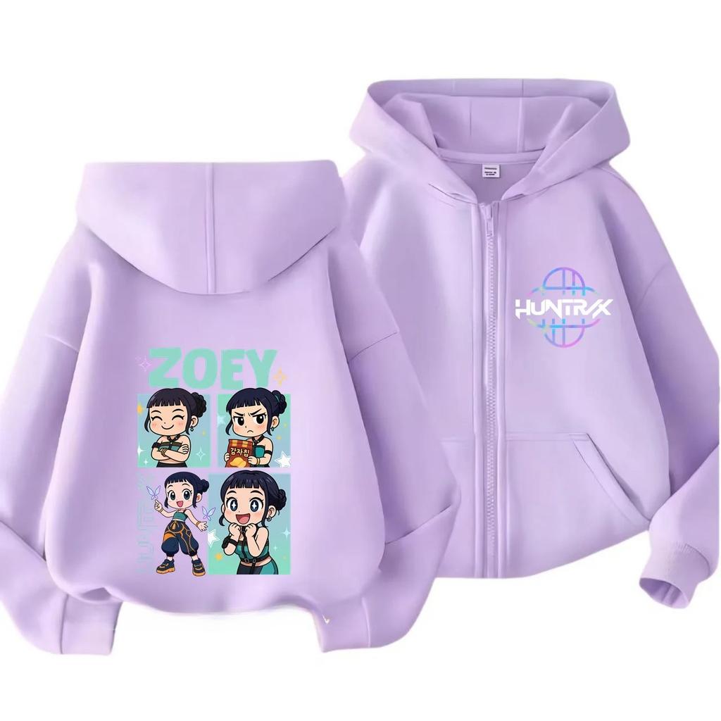 Y2k Zip Up Sweatshirts Kpop Demon Hunters Hoodie Jas Kinderkleding Kid Meisje Jongen Sweatshirt Rits Hoody Baby Casual Top