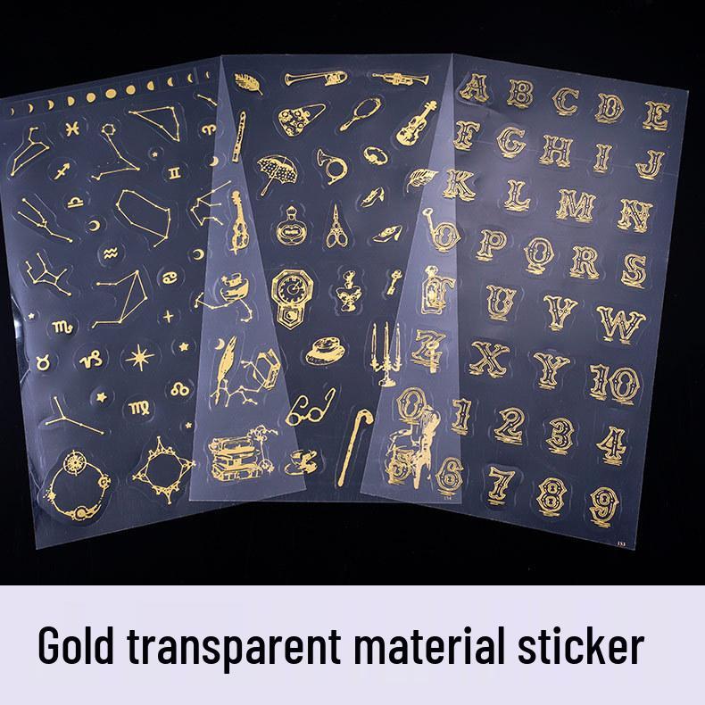 

Gold & Transparent Resin Stickers: Little Universe & Phantom of the Opera Theme Little Universe Transparent Stickers