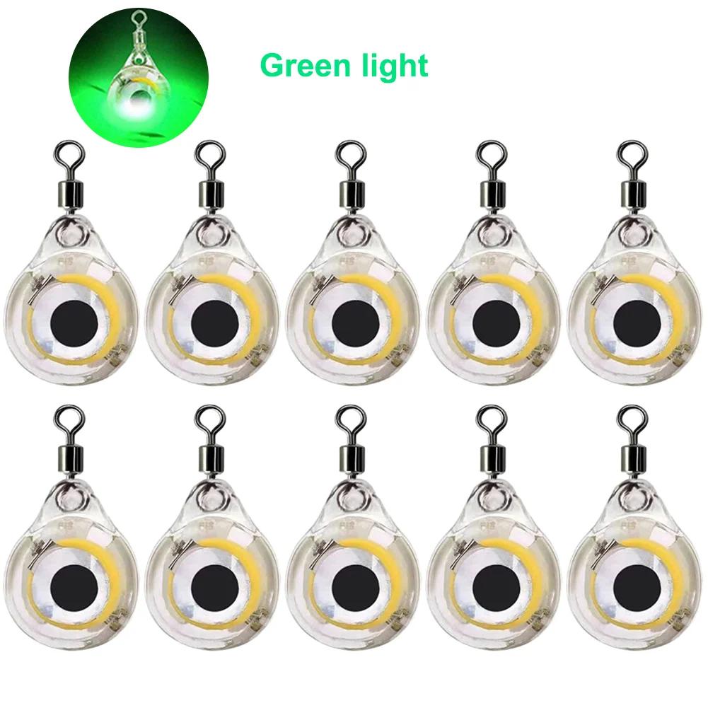 10-50Pcs Fishing Lure Light Mini Eye Shape Deep Drop Underwater Fishing Squid Fishing Bait Luminous Lure Attraction For Fishing