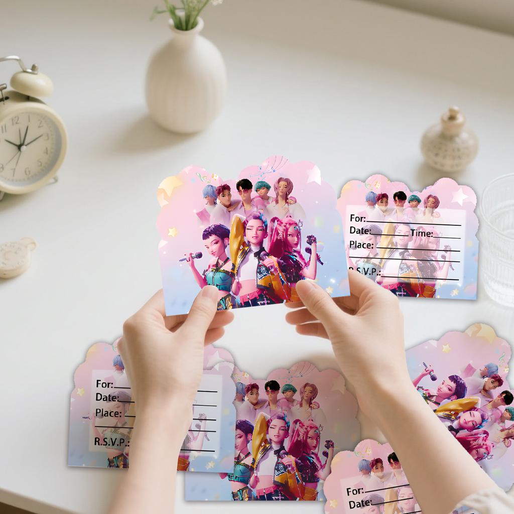 Anime Film Kpop Dämonenjäger Geburtstagsparty Einladungskarte Mini Grußkarte Einseitig Babyparty Geburtstagsparty