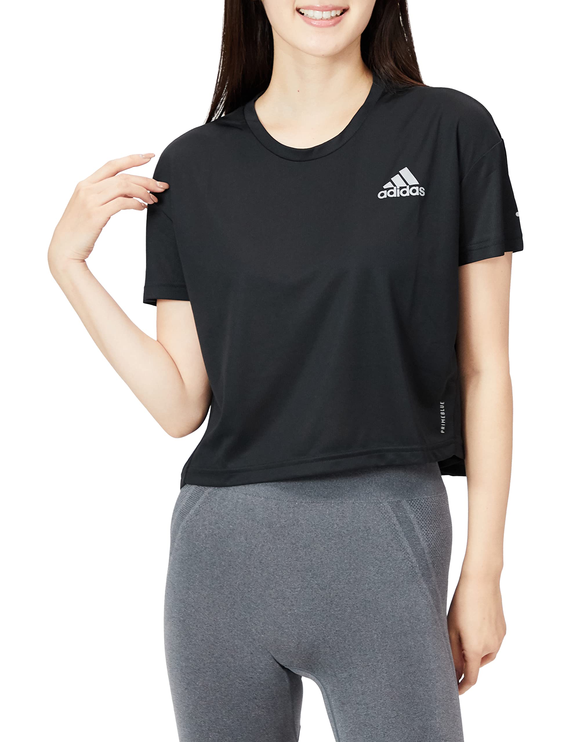 

Running Short Sleeve Fast Prime Blue Short Sleeve JLD42 Silver Equivalent to Japanese Size S [Adidas] T-Shirt T-Shirt Women s Black/Reflective