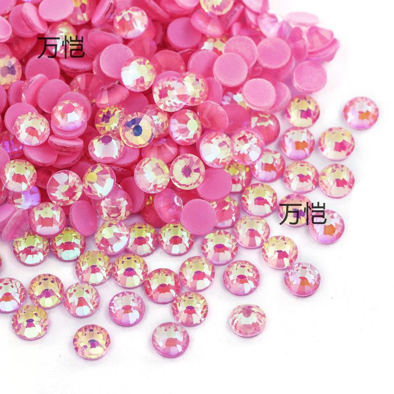 Pink Series Crystal Glass Flat Bottom Diamond Diy Rhinestone Nail Drill Mobile Phone Case Violent Bear Rhinestone Accessories Jewelry