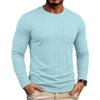 Men's Knit Long Sleeve T-Shirt Round Neck Slim Fit Solid Color Autumn Winter Basic Casual Daily Tops