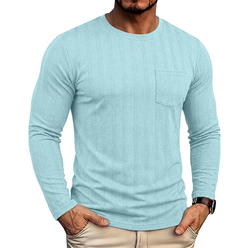 Men S Long Sleeve Crew Neck Pullover Knit T Shirt Casual Fall Winter