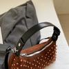 2025 New Rivet Women Bag PU Leather Shoulder Bags Fashion Diamond Inlaid Crossbody Bags For Women Small Shopping Messenger Bag