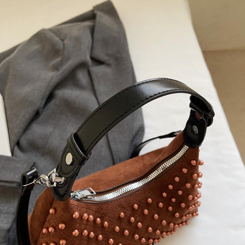 2025 New Rivet Women Bag PU Leather Shoulder Bags Fashion Diamond Inlaid Crossbody Bags For Women Small Shopping Messenger Bag
