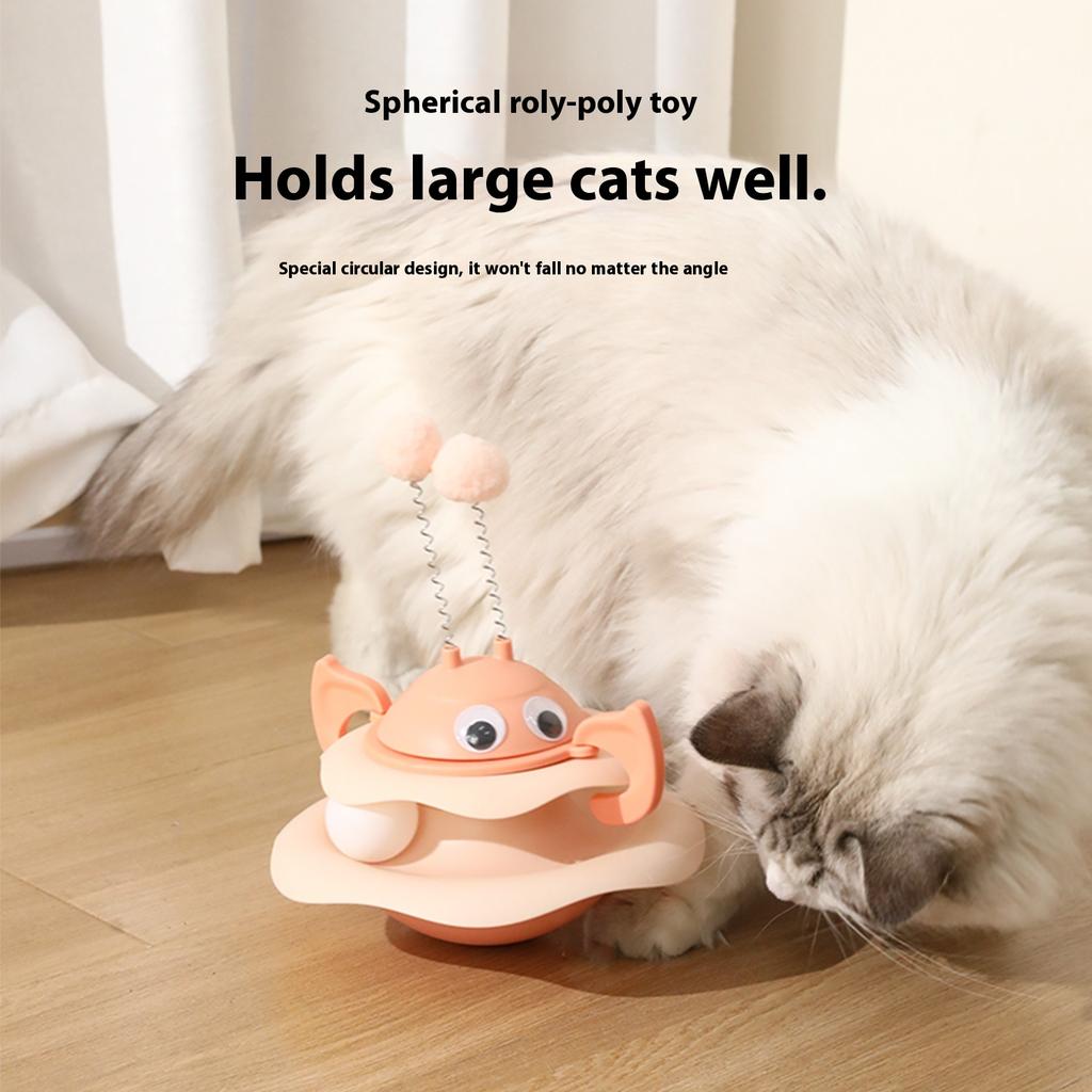 Cat Toy Bee Tumbler Rotating Play Plate Cat Teaser Artifact Self-hi Cat Toy Cat Teaser Stick Toy