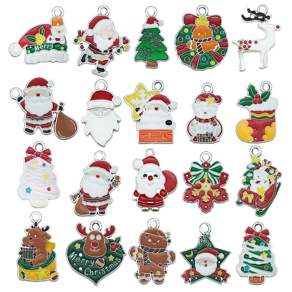 Christmas Drip Oil Jewelry Kit: Santa, Snowman, Bell, Reindeer Pendants for Bracelets & Keychains