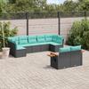 VidaXL Garden Lounge Set with Cushions 9 Pcs, Patio Sofas, Furniture Set, Outdoor Terrace Furniture, Black 3227128