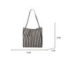 Large-Capacity Canvas Female Shopper Handbag Simple Striped Single-Shoulder Casual Multi-Functional Travel Handbag