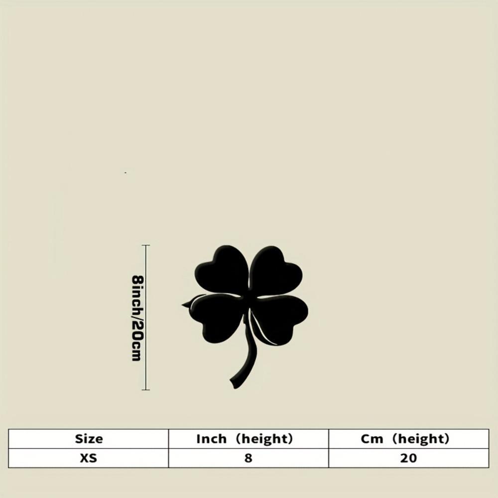 Minimalist Black Iron Four Leaf Clover Metal Wall Sculpture Home Bedroom Office Decor Good Luck Gift for Wedding Valentine's Day