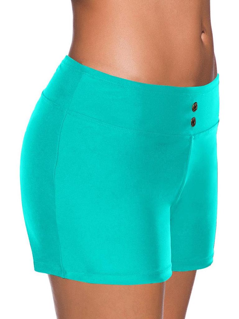 2023 Trendy Plus Size Women's Low Waist Flat Leg Swim Trunks for Seaside Vacation