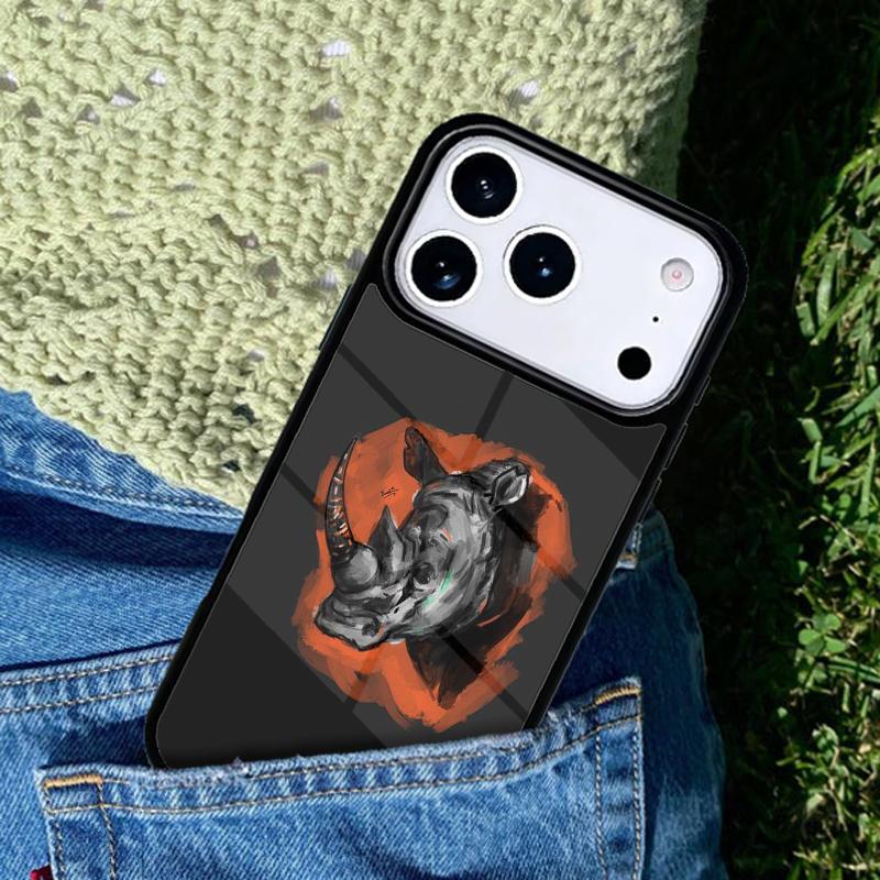 Animal Rhino Soft Phone Case Cover for IPhone 11 12 13 14 15 16e 17 Pro Max Coque for IPhone 17 Air