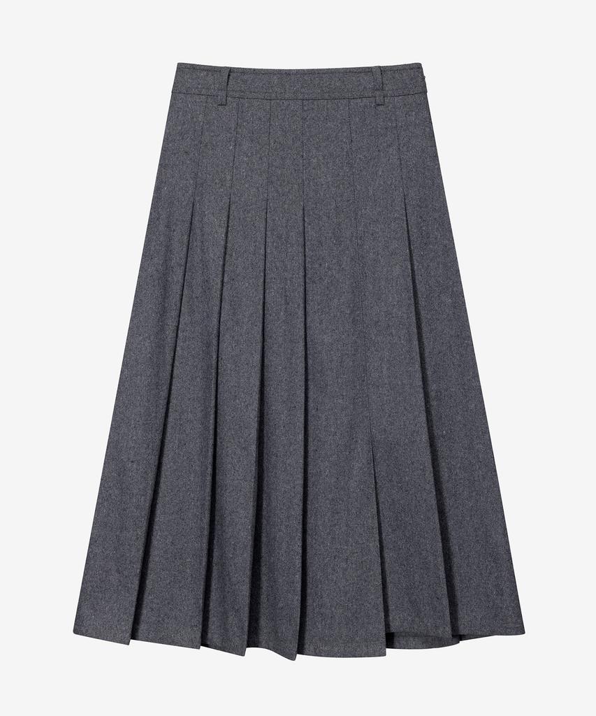Mind Bridge Woman [W] Wool Pleated Midi Skirt