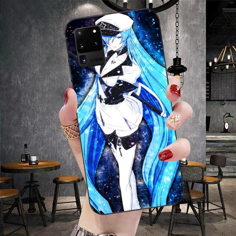 Akame Ga Kill Esdeath Phone Case For Samsung Galaxy S6 S7 S8 S9 S10 S21 S22 Plus Ultra Soft Black Phone Cover