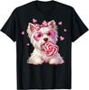 Westie Dog Valentines Day Dog Mom Westie Dad Candy Sucker T-Shirt for Men Women