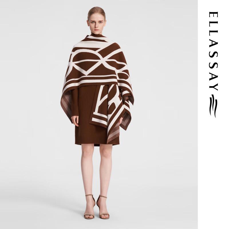 ELLASSAY Women's 100% Cashmere Two-Piece Shawl Dress