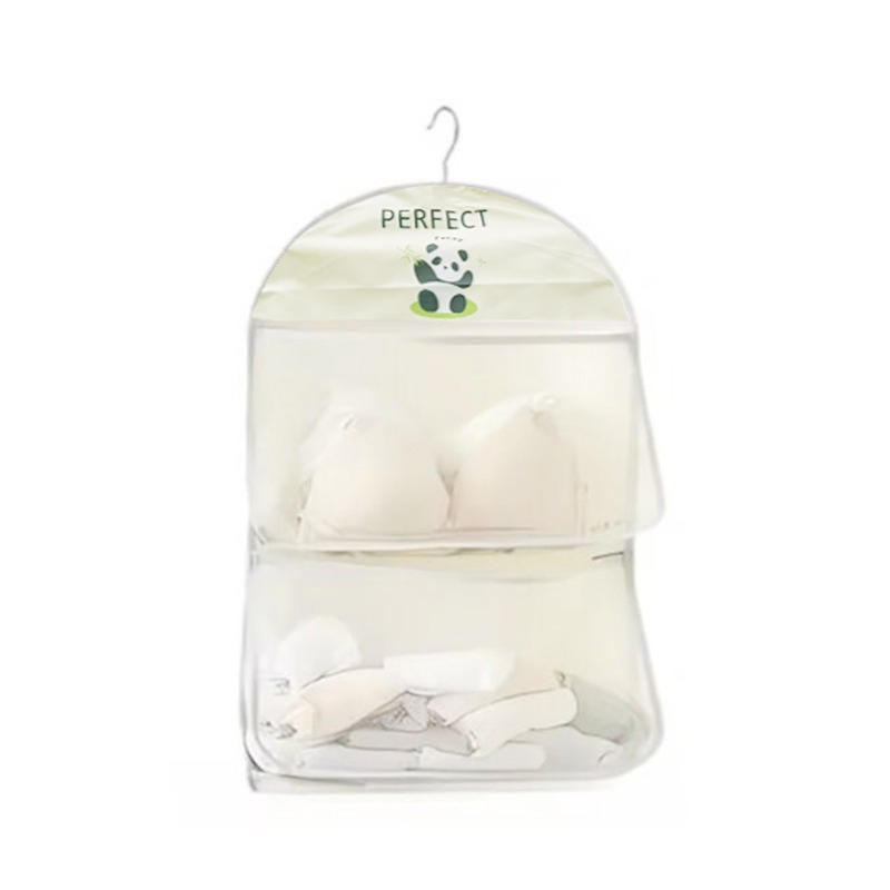 Double Layer Storage Hanging Bag Sock Storage Hanging Bag Wardrobe Dormitory Mesh Bag Underwear Wall Hanging Sorting Storage Bag