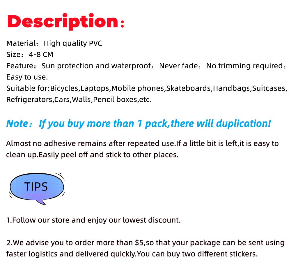 50PCS  Cute Baby Yoda Stickers Cartoon Anime Decals Kids Toy Laptop Guitar Motorcycle Car Phone Graffiti Sticker Gift