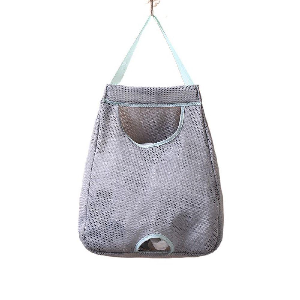 Washable Garbage Bag Storage Bag Wall-mounted Foldable Garbage Bag Organizer Mesh Long Handle Plastic Bag Dispenser Bathroom