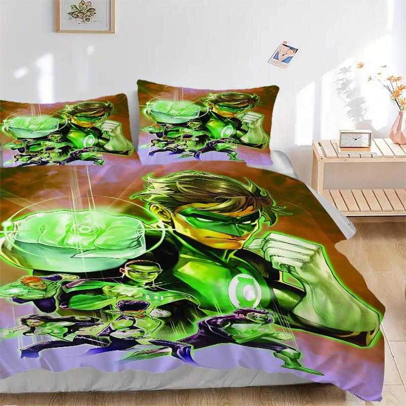 

3pcs Green Lantern Corps Cover Set,Soft Comfortable Duvet Cover,Guest Room (1*Duvet Cover + 2*Pillowcases, Without Core) yy251024045 135x200cm