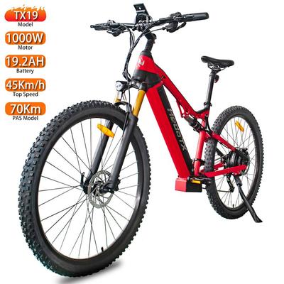 Electric Bicycle Hedatx 29" 1000W Motor City Ebike 48V 19.2AH Full Suspension Top Speed 45Km/h 21 Speed Hydraulic Brake TX19