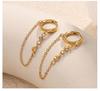 Elegant 18K Gold-Plated Zircon Ear Clips: European-American Style Stainless Steel Earrings