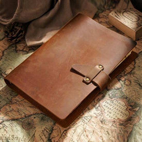 A5 Vintage Handmade European Style Notebook & A6 Diary, A7 Loose-Leaf Cowhide Notepad for Office and Business Use.