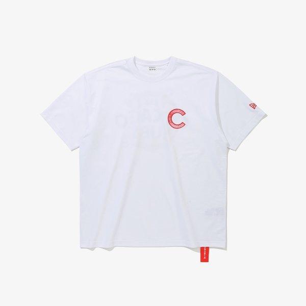 New Era Chicago Cubs Risograph T-shirt wit 15147519