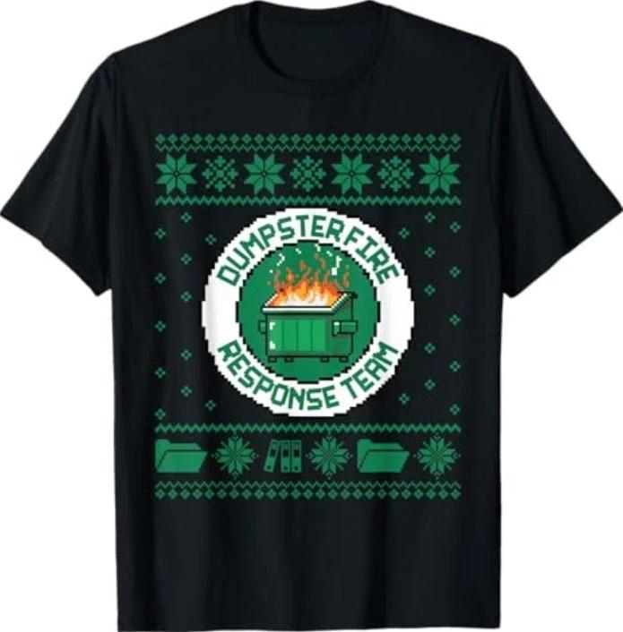Dumpster Fire Response Team Chaos Ugly Sweater Cute Employee T-Shirt L