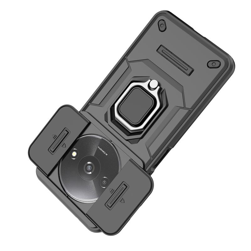 For Xiaomi Redmi A3 4G Case Slide Camera Shockproof Armor Phone Case for Xiaomi Redmi A3 A 3 2024 Magnetic Stand Ring Back Cover