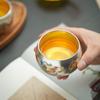 Silver Dragon & Phoenix Luohan Tea Cup: 999 Silver, Gilded, High-Grade Gift, Household Host's Cup