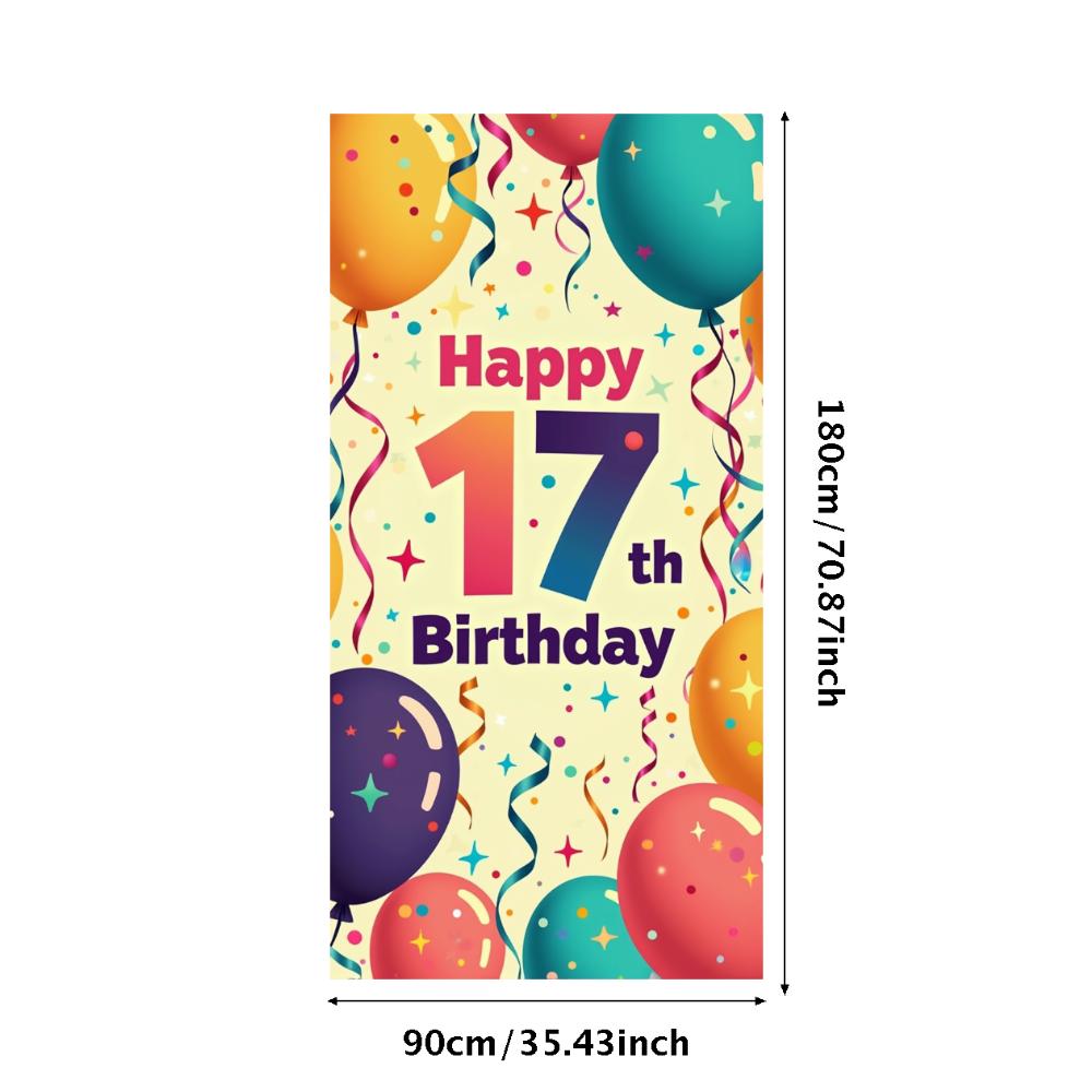 

Баннер-фон «С 17-летием», торт ко дню рождения, воздушный шар, подарок, фон для фотосъемки, праздничное украшение для мероприятия, товары для вечеринки