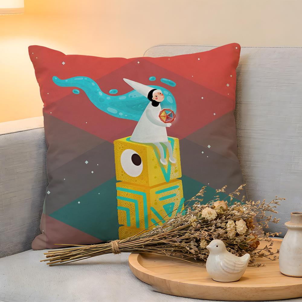 

Cushion Cover Linen SkinFriendly Soft Decorative Case For Sofa Home Decor Anime Kwaii MMonument Valley Games Pillow cover 30x30cm