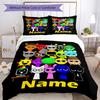 3pcs Custom Name Sprunki Bedding Set Duvet Cover Closure Includes 1 Duvet Cover & 2 Pillowcases, Soft and Comfortable for All Seasons.