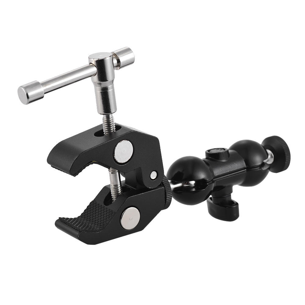 Bärbar Ballhead Arm Clamp Crab Multifunktionell bolladapter för DSLR