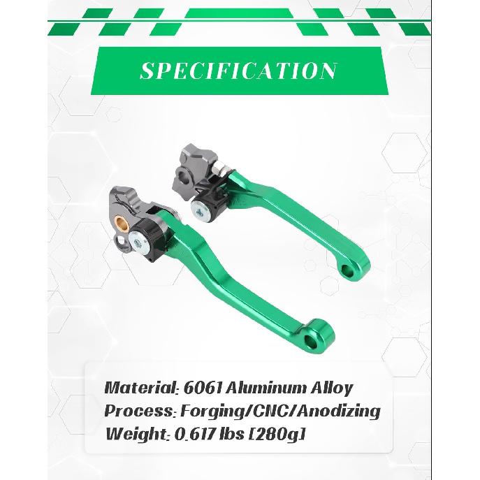 Motorrad Kupplungsbremshebel für KX250 2021-2026, KX450 2019-2026, KX250X/KX450X 2022-2026, KX250XC 2022 Dirt Bike, Grün