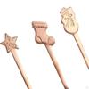 4 Pieces Long Christmas Metal Spoons Set Dessert for Latte Coffee Macchiato