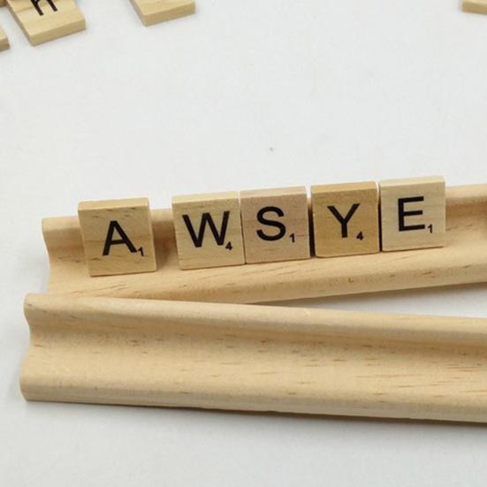 100Pcs Wooden Tiles Capital Letters A-Z Alphabet Board Funny Educational Toy